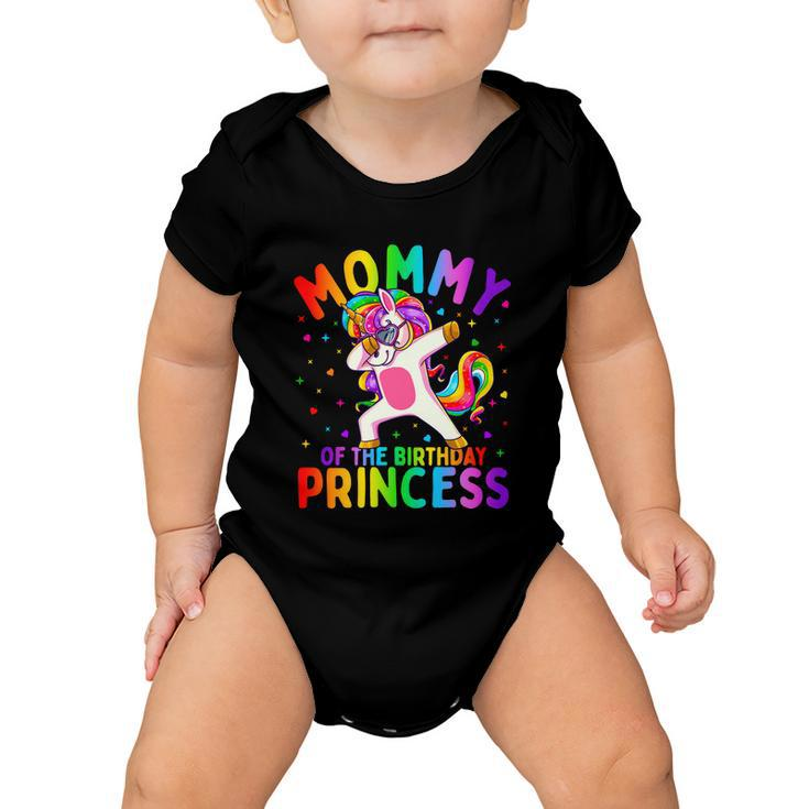 Mommy Of The Birthday Princess Girl Cool Gift Dabbing Unicorn Mom Gift Baby Onesie