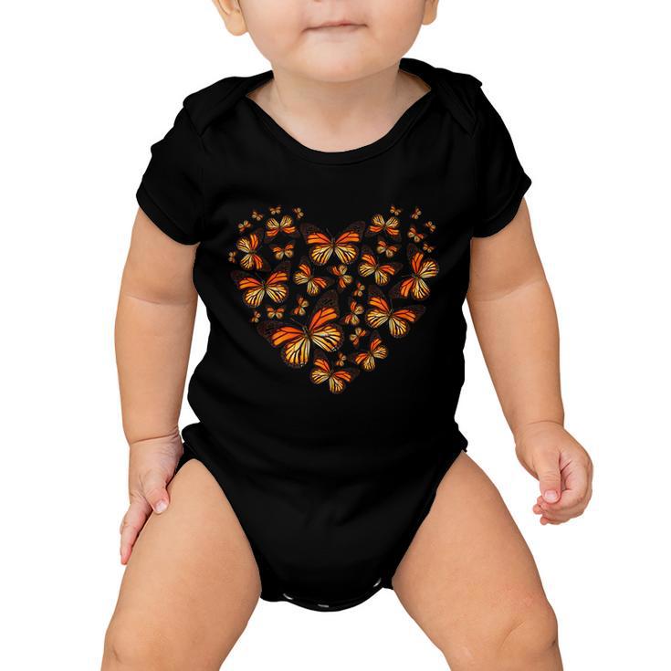 Monarch Butterfly Heart Baby Onesie