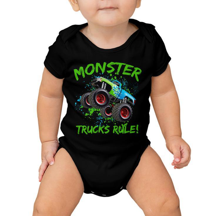 Monster Trucks Rule Tshirt Baby Onesie