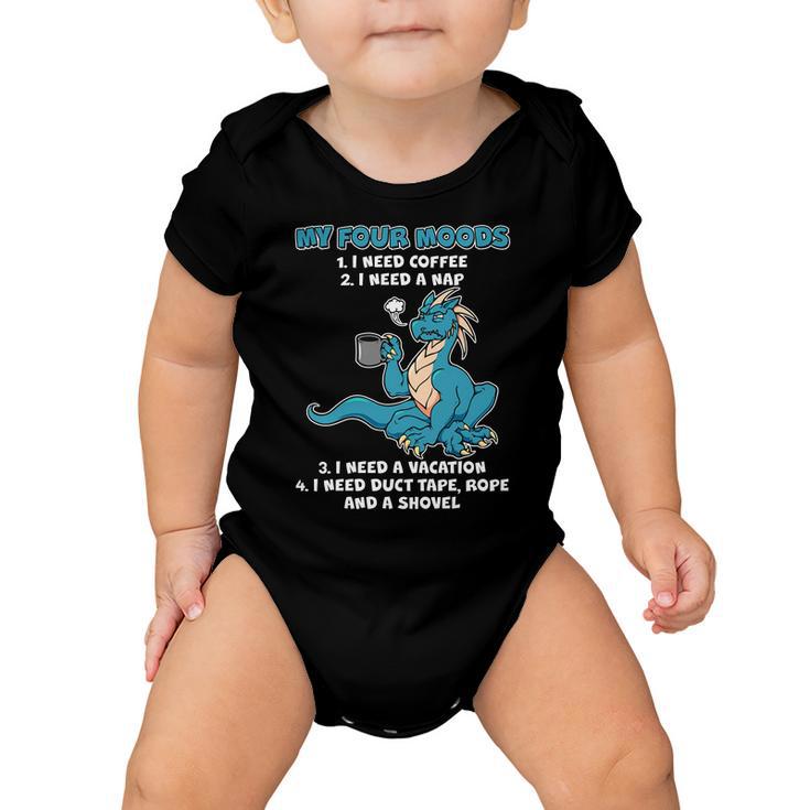 My Four Moods Cranky Coffee Dragon Baby Onesie