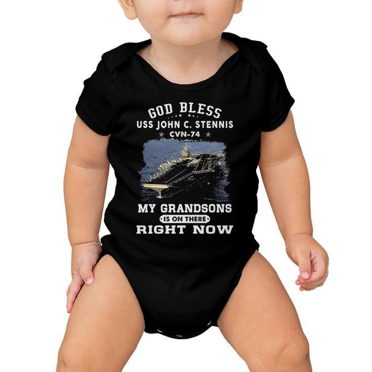 My Grandsons Is On Uss John C Stennis Cvn 74 Cvn Baby Onesie