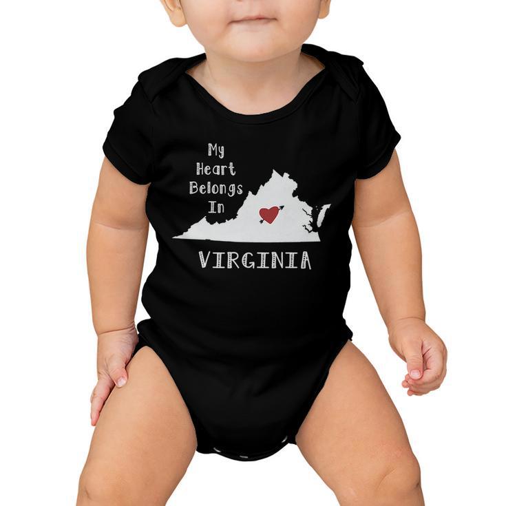 My Heart Belongs In Virginia Baby Onesie