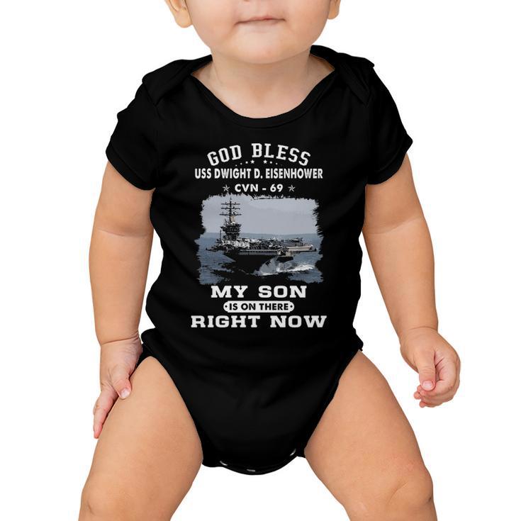 My Son Is On Uss Dwight D Eisenhower Cvn  Baby Onesie