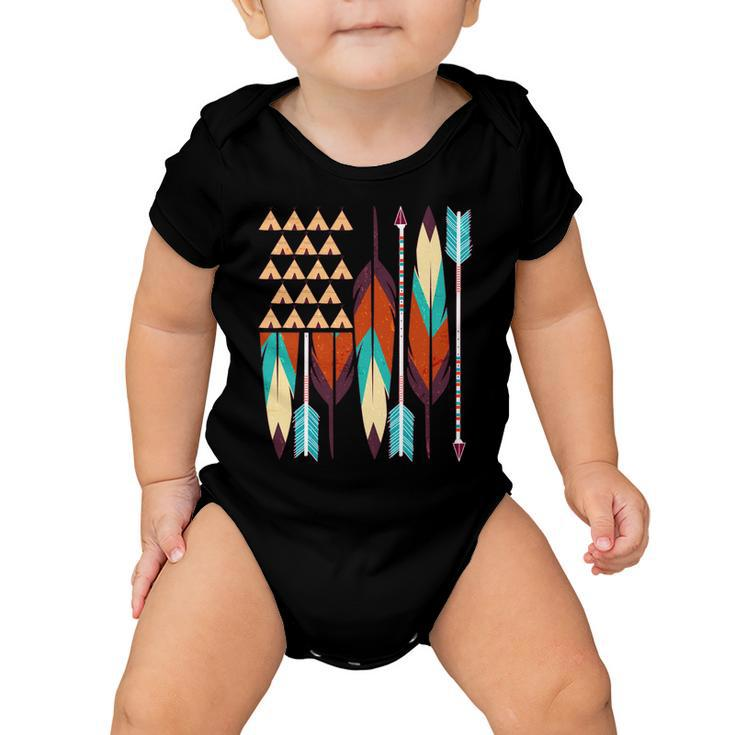 Native American Flag Feathers And Arrows Baby Onesie