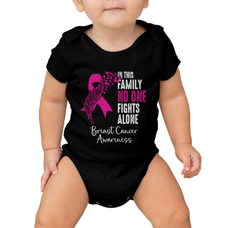 No One Fights Alone Breast Cancer Awareness Meaningful Gift Baby Onesie
