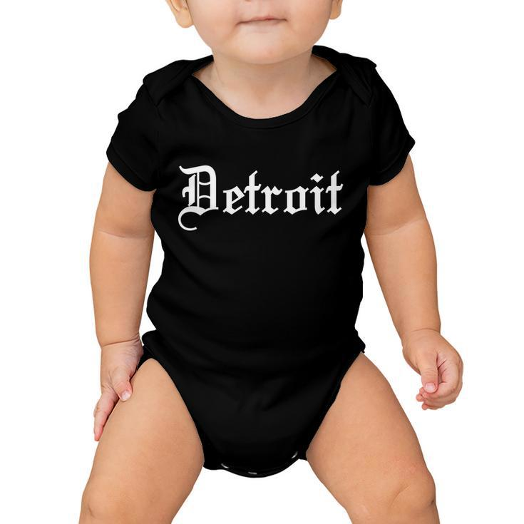 Old English Detroit D Michigan Logo Tshirt Baby Onesie