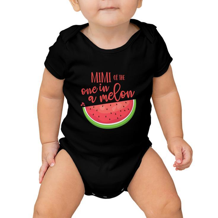 One In A Melon Watermelon Theme Funny Birthday Girl Baby Onesie