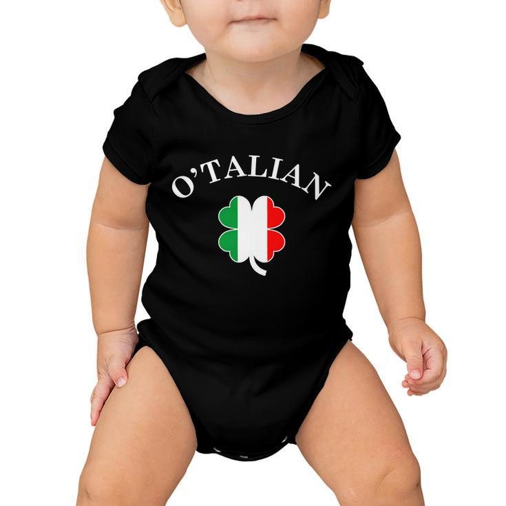 Otalian Italian Irish Shamrock St Patricks Day Tshirt Baby Onesie