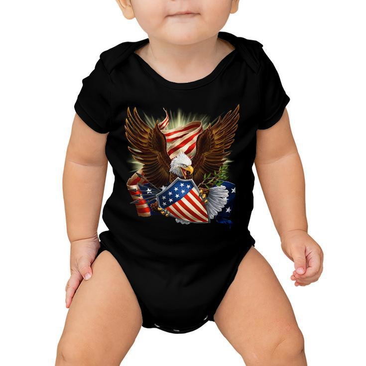 Patriot Eagle American Shield Tshirt Baby Onesie