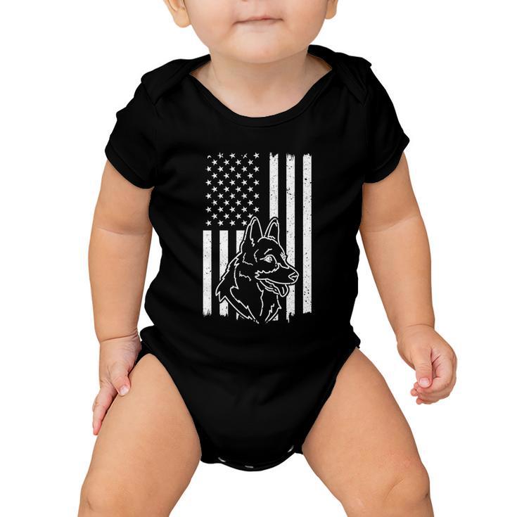 Patriotic German Shepherd American Flag Dog Lover Cute Gift Baby Onesie