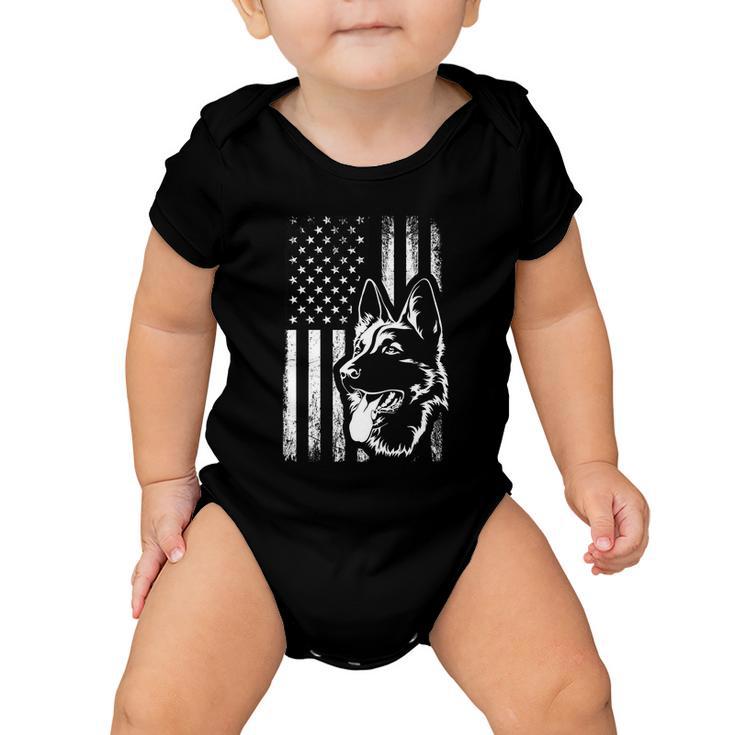 Patriotic German Shepherd American Flag Dog Lover Gift V2 Baby Onesie