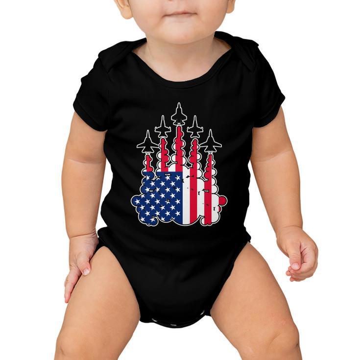 Patriotic Plane Flag Baby Onesie