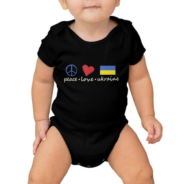 Peace Love Ukraine Ukrainian Flag Tshirt Baby Onesie