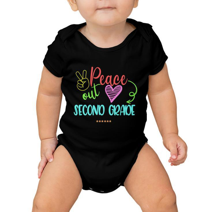 Peace Out Second Grade Graphic Plus Size Shirt For Teacher Female Male Students Baby Onesie