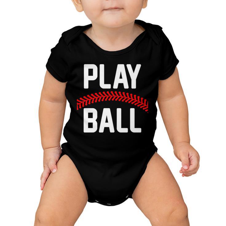 Play Ball Baseball And Softball Players Baby Onesie