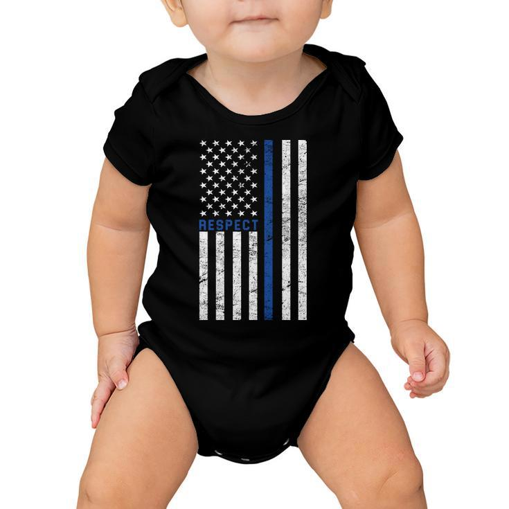 Police American Flag Respect The Blue Baby Onesie