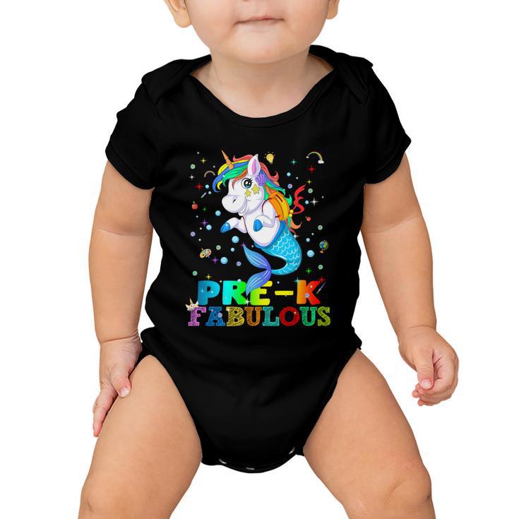 Pre K Fabulous Mermaid Unicorn Baby Onesie