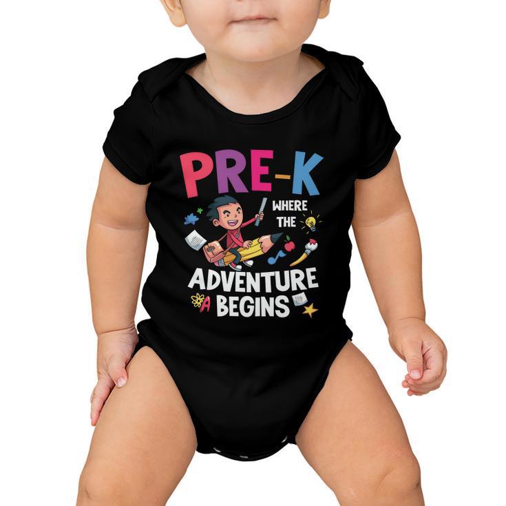 Prek Where The Adventure Begins Back To School V2 Baby Onesie