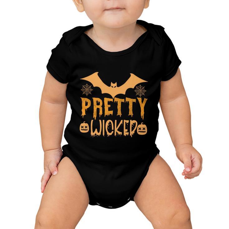 Pretty Wicked Halloween Quote Baby Onesie