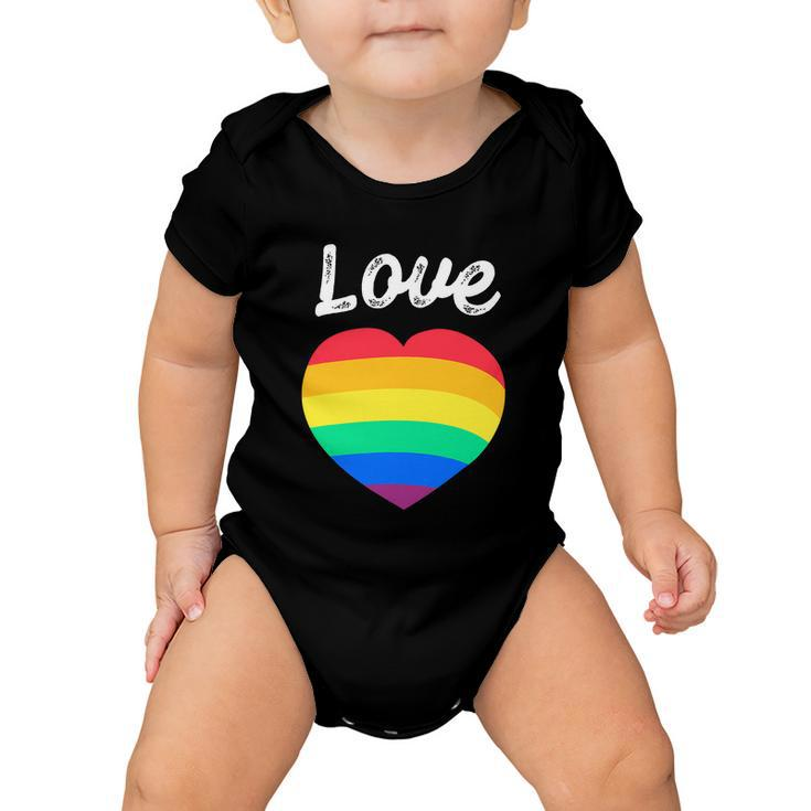 Pride Month Funny Rainbow Heart Gay And Lgbt Baby Onesie