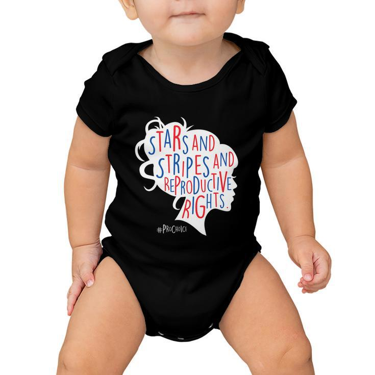 Pro Choice Af Reproductive Rights Messy Bun Us Flag 4Th July Baby Onesie
