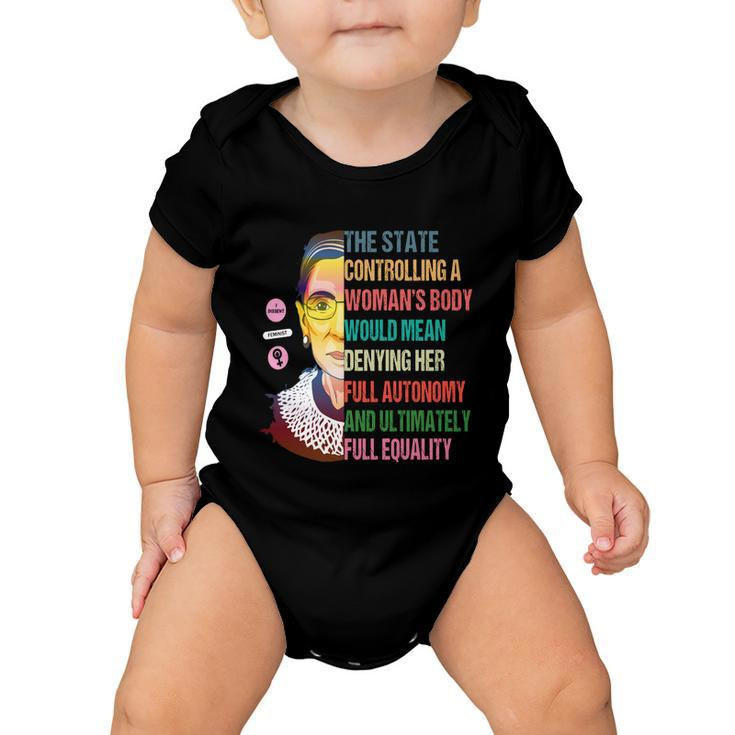 Pro Choice Feminist Ruth Bader Ginsburg Rbg Feminism Reproductive Rights Baby Onesie