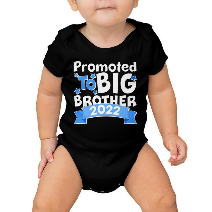 Promoted To Big Brother 2022 Blue Banner Baby Onesie