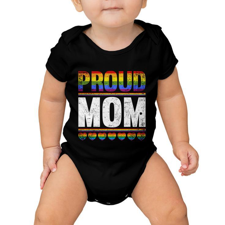 Proud Lesbian Mom Queer Mothers Day Gift Rainbow Flag Lgbt Gift Baby Onesie
