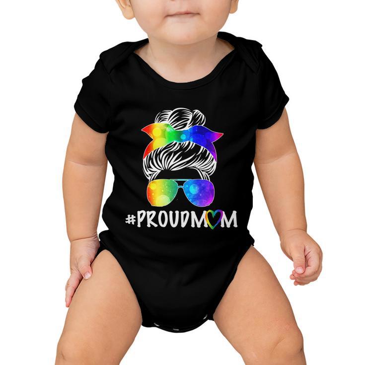 Proud Mom Lgbt Rainbow Pride Tshirt Baby Onesie