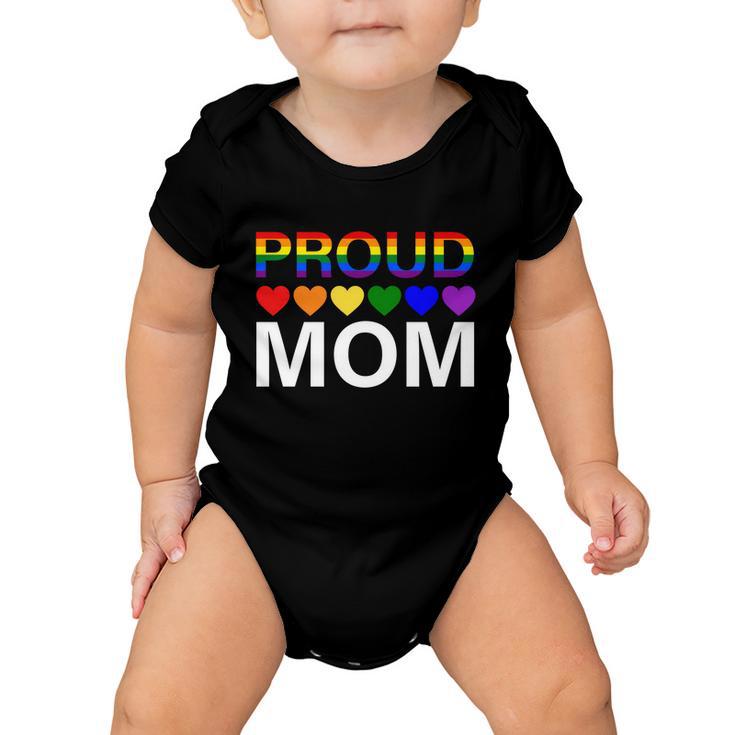 Proud Mom Mothers Day Gift Lgbtq Rainbow Flag Gay Pride Lgbt Gift Baby Onesie