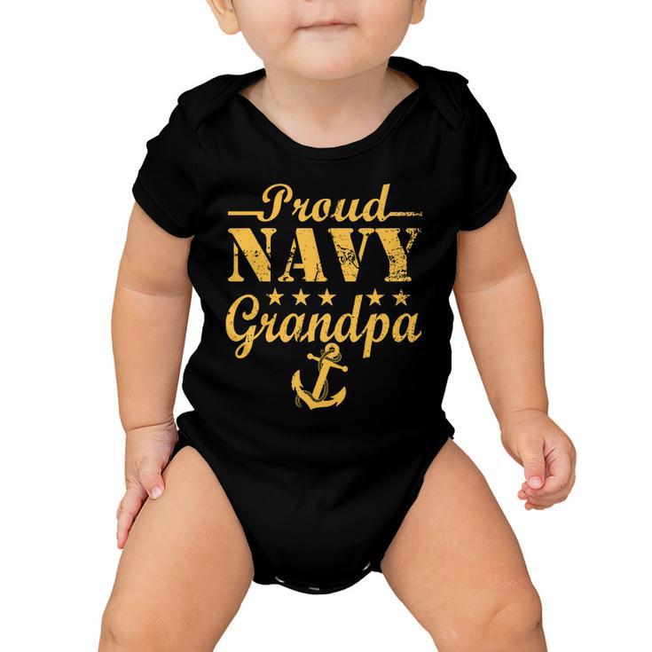 Proud Navy Grandpa Tshirt Baby Onesie