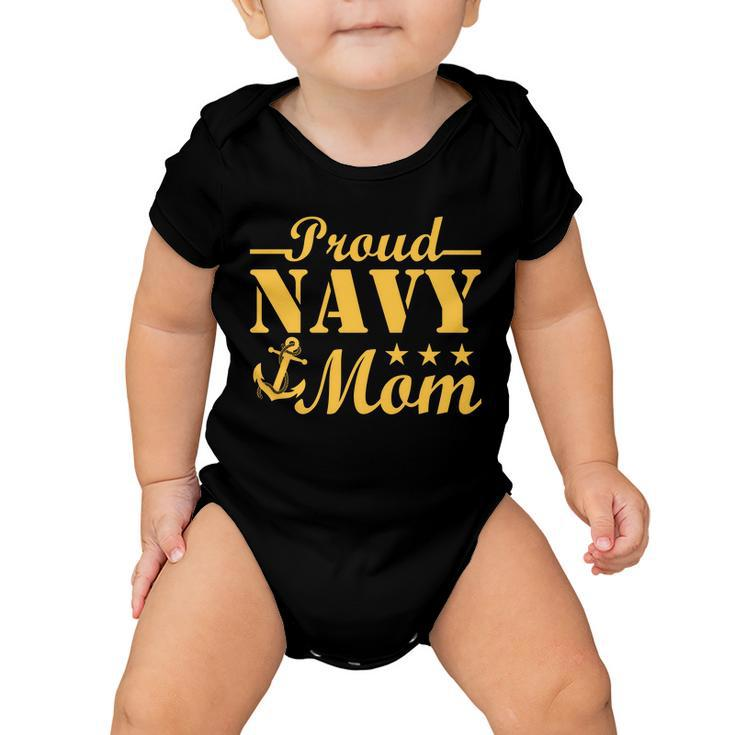 Proud Navy Mom V4 Baby Onesie