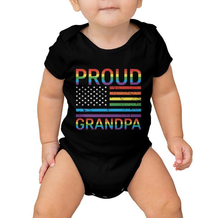 Proud Pride Grandpa Flag Graphic 4Th July Plus Size Shirt Baby Onesie