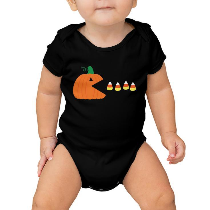 Pumpkin Candy Halloween Quote Baby Onesie
