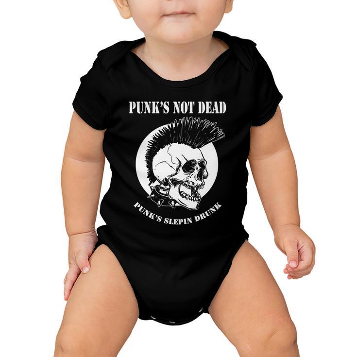 Punk Skull With Mohawk Baby Onesie