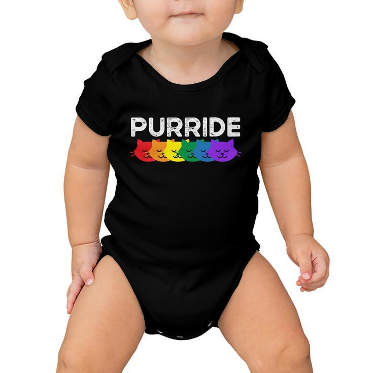 Purride Cat Lover Pride Month Gay Rights Rainbow Cat Cute Gift Baby Onesie