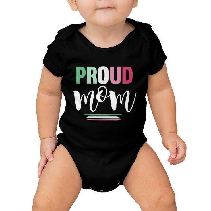 Queer Proud Mom Gay Pride Lgbt Mothers Day Abrosexual Great Gift Baby Onesie