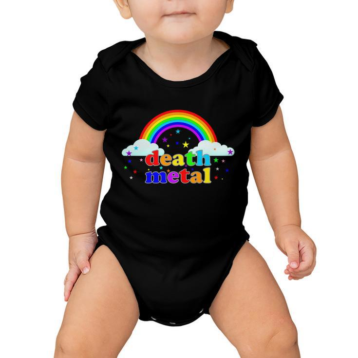 Rainbow Death Metal Logo Tshirt Baby Onesie