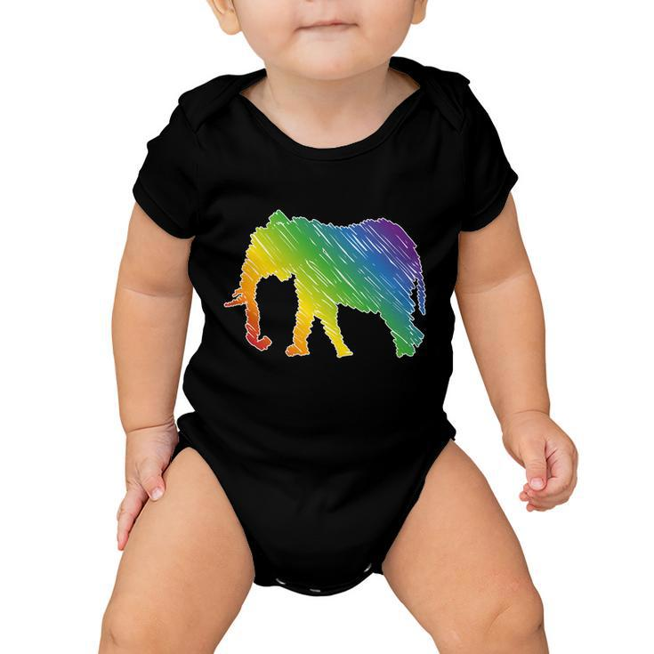Rainbow Elephant V2 Baby Onesie