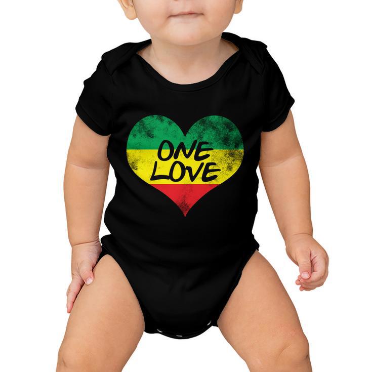 Rastafari One Love Vintage Jamaican Heart Baby Onesie