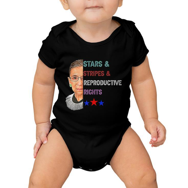 Rbg Ruth Stars Stripes Reproductive Rights 4Th Of July Womenn Baby Onesie