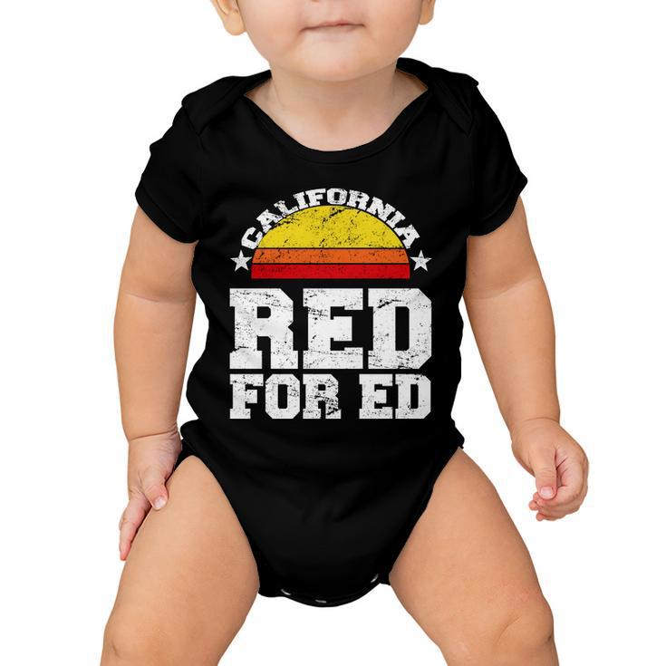 Red For Ed California Sunset Disstressed Baby Onesie