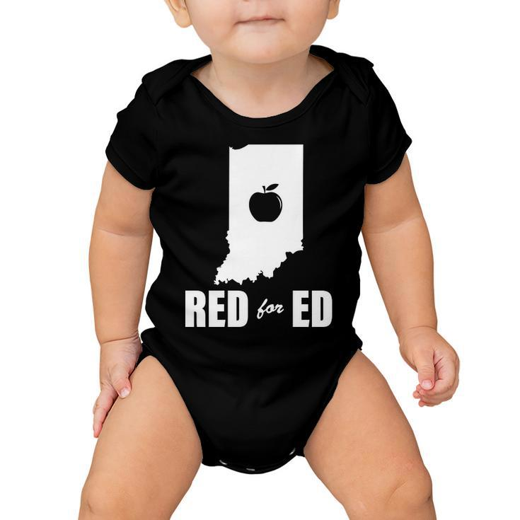 Red For Ed Indiana Teachers Apple Baby Onesie