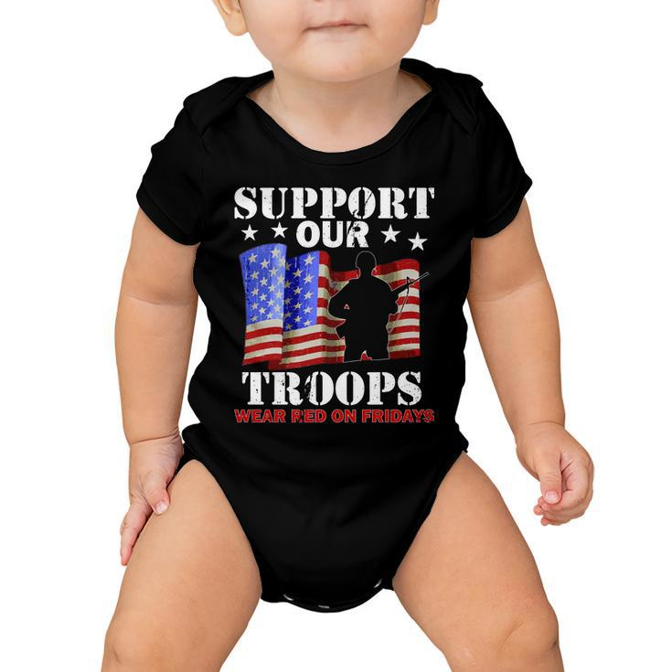 Red Friday Support Our Troops Baby Onesie