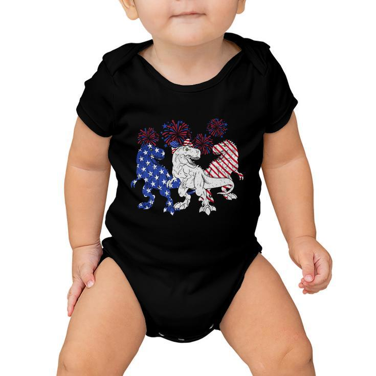 Red White Blue Trex Firework 4Th Of July Graphic Plus Size Shirt For Men Women Baby Onesie
