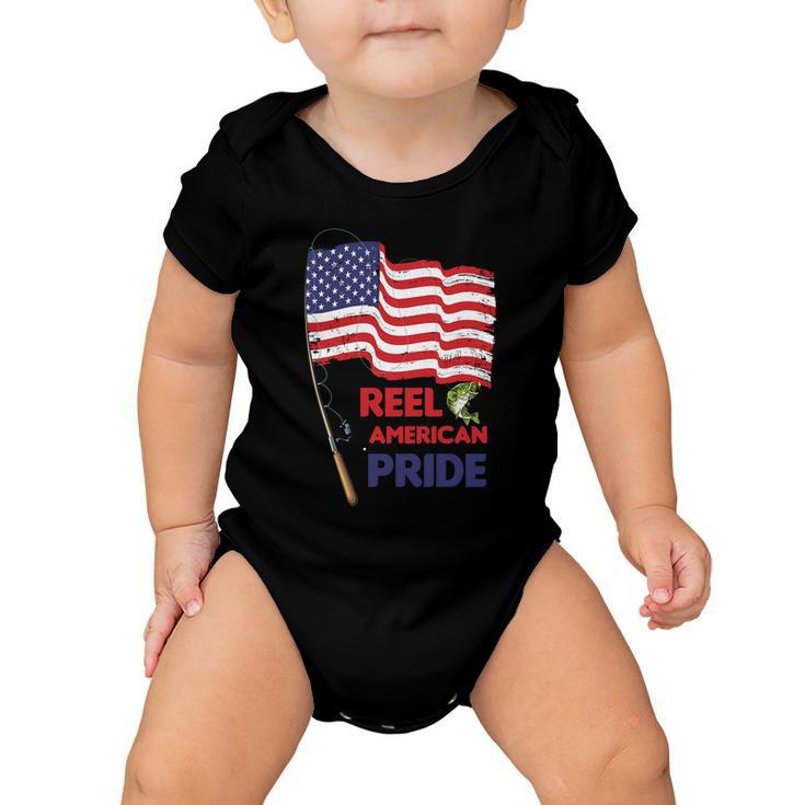 Reel American Pride 4Th Of July Fishing Baby Onesie