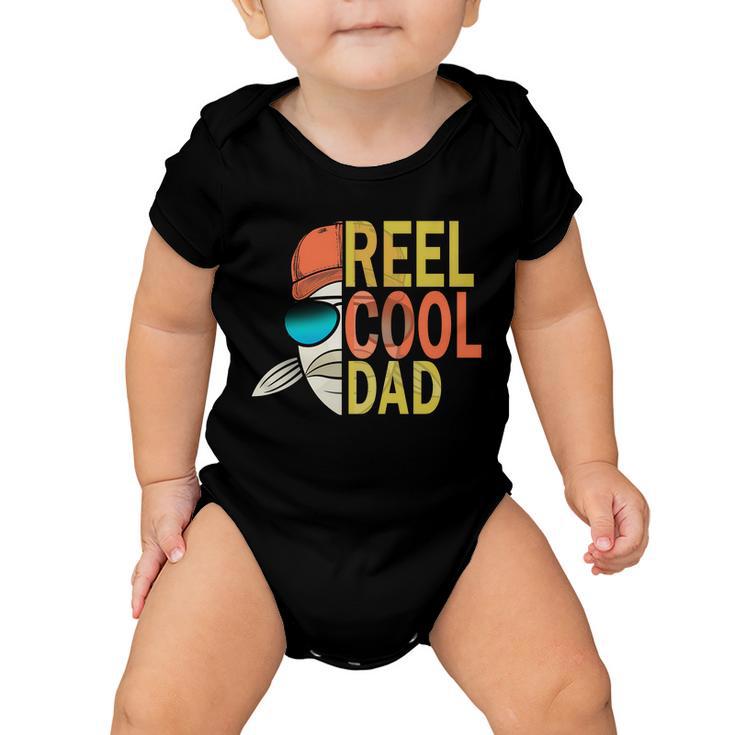 Reel Cool Fishing Dad Funny Tshirt Baby Onesie