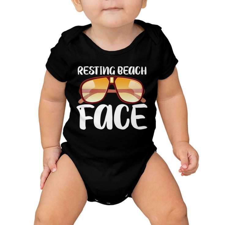 Resting Beach Face Summer Shades Baby Onesie