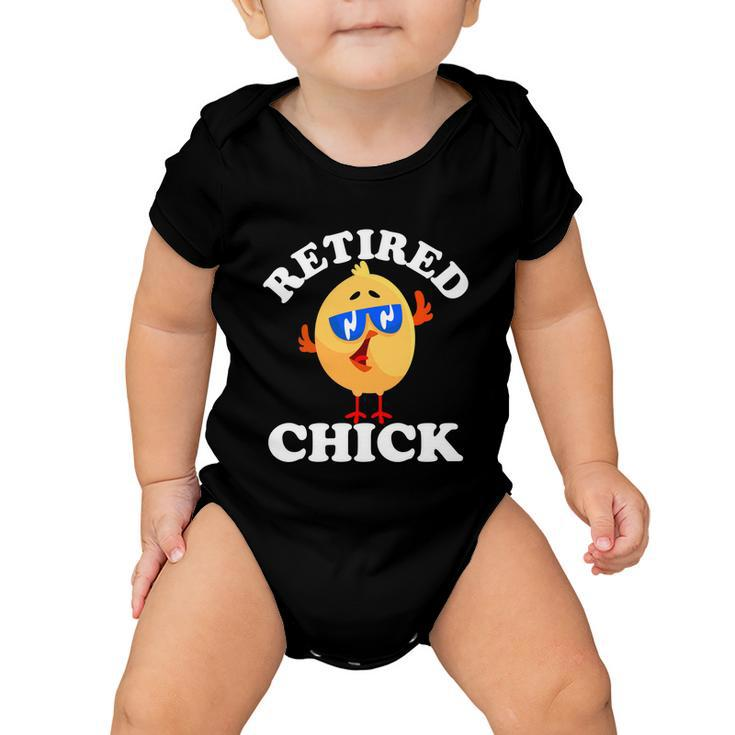 Retired Chick Nurse Chicken Retirement 2021 Colleague Funny Gift Baby Onesie