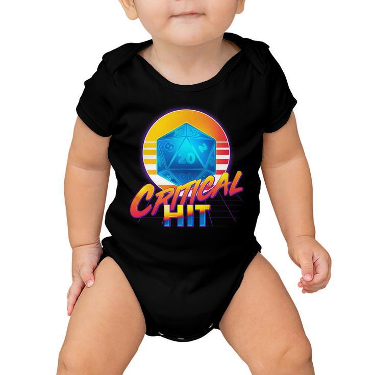 Retro 80S Dnd Critical Hit Baby Onesie